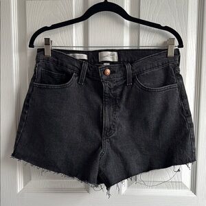 Universal Thread Black Jean Shorts High-Waisted Frayed Hem